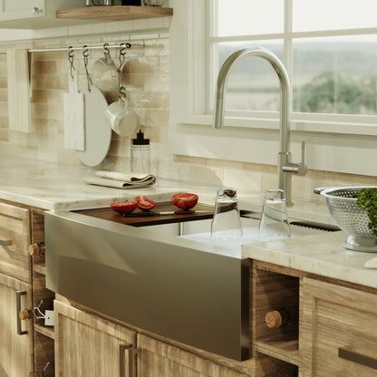 36" Farmhouse Large Single Bowl Stainless Steel Workstation Kitchen Sink