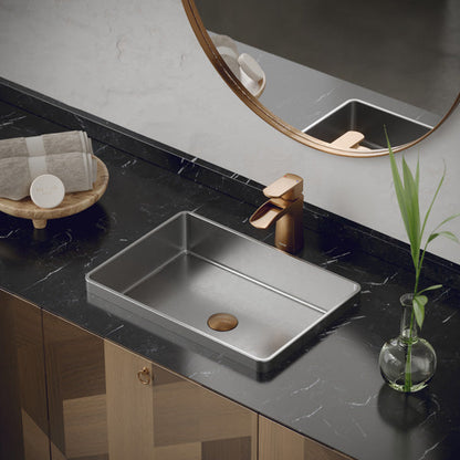 20" Top Mount Stainless Steel Bathroom Sink In Stainless Steel