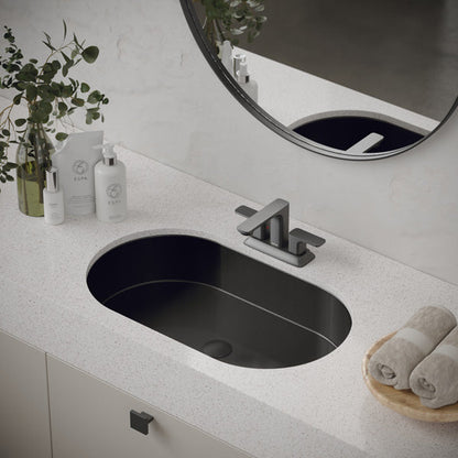27-1/2" Undermount Stainless Steel Bathroom Sink In Gunmetal Grey