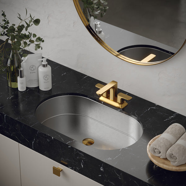 27-1/2" Undermount Stainless Steel Bathroom Sink In Stainless Steel
