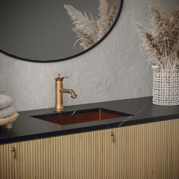 21-5/8" Undermount Stainless Steel Bathroom Sink In Brushed Copper