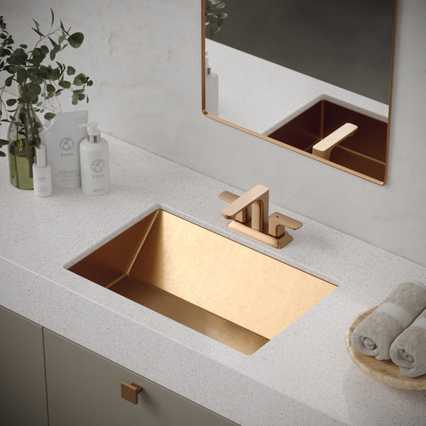 23-5/8" Undermount Stainless Steel Bathroom Sink In Brushed Copper