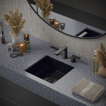 15-3/4" Undermount Stainless Steel Bathroom Sink In Gunmetal Grey