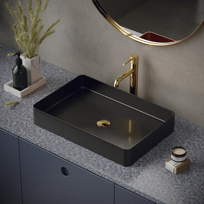 23-5/8" Vessel Stainless Steel Bathroom Sink In Gunmetal Grey