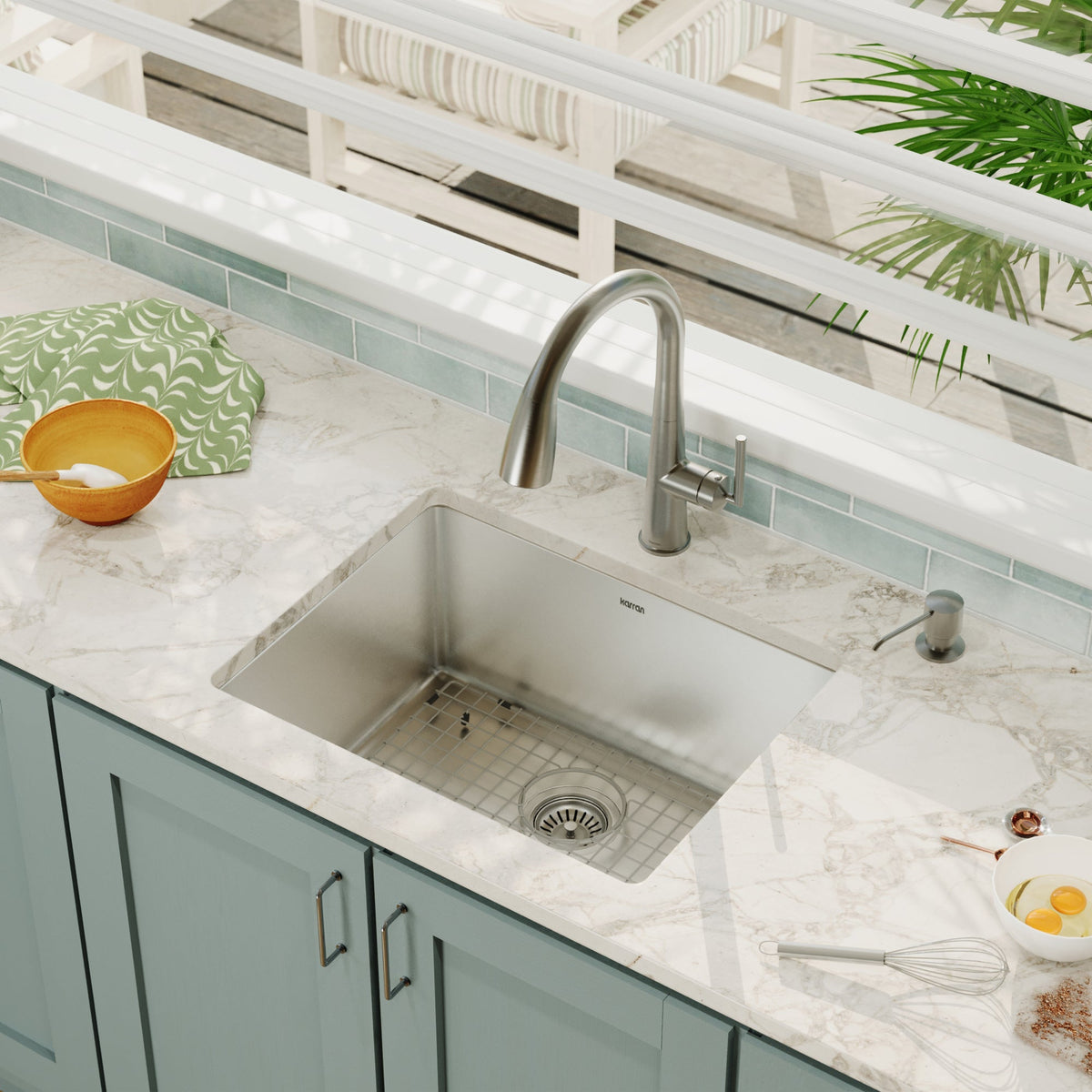 Elite 23" Undermount 16 Gauge Single Bowl Stainless Steel Kitchen Sink with Accessories