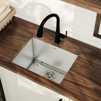 Elite 23" Undermount 16 Gauge Single Bowl Stainless Steel Kitchen Sink with Accessories