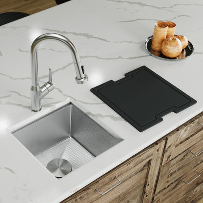 Matrix 17" Undermount Workstation 16 Gauge Single Bowl Stainless Steel Sink with Accessories