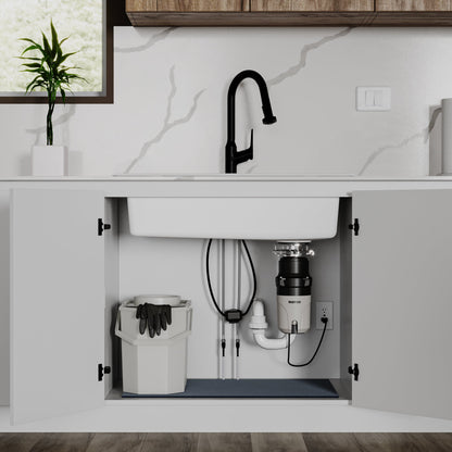 1/3 HP Continuous Feed Garbage Disposal for Kitchen Sinks with Power Cord and Accessories Included