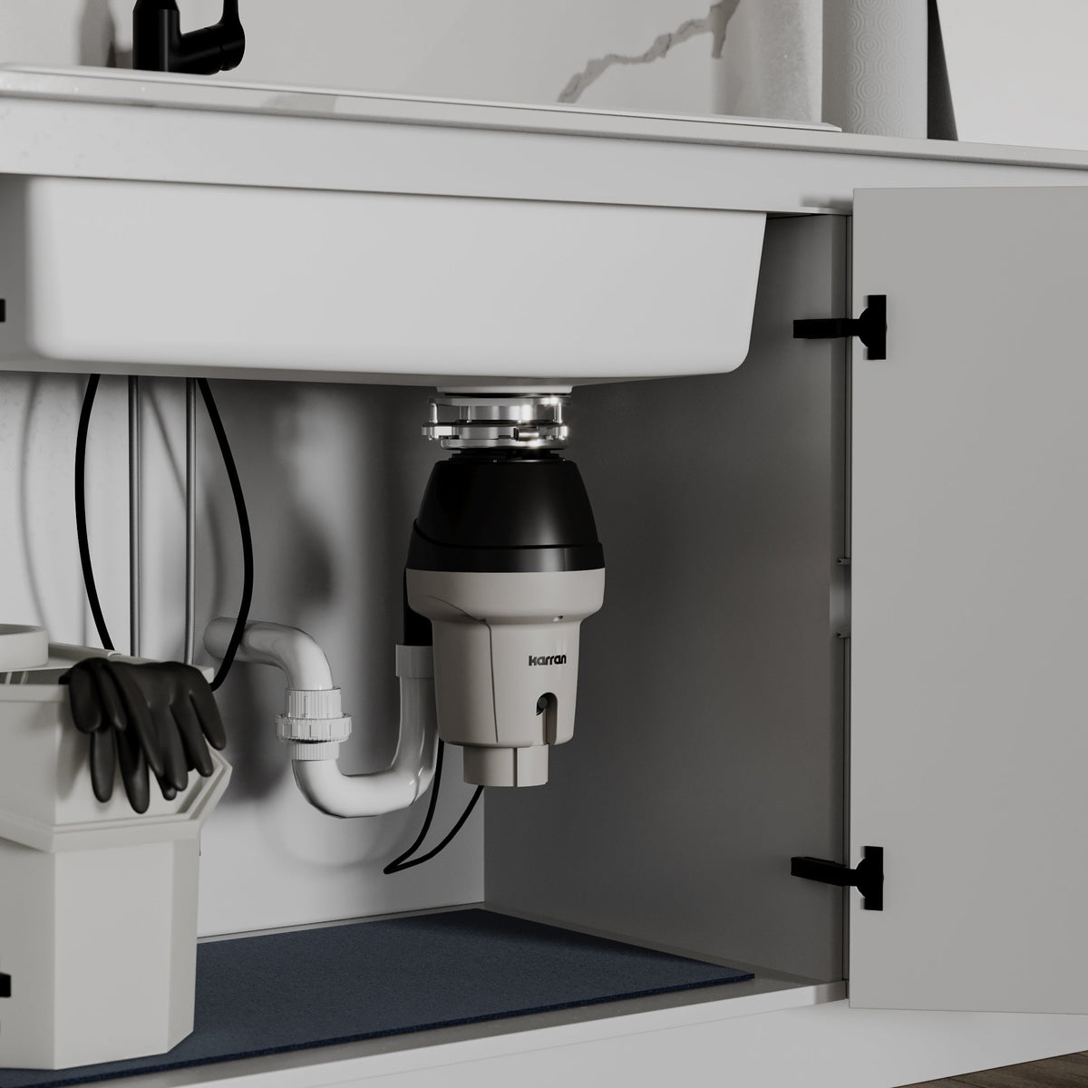 1/2 HP Continuous Feed Garbage Disposal for Kitchen Sinks with Power Cord and Accessories Included