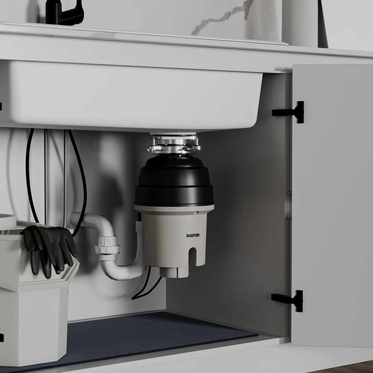3/4 HP Continuous Feed Garbage Disposal for Kitchen Sinks with Power Cord and Accessories Included