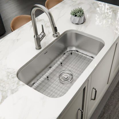 Profile 32" Undermount 18 Gauge Single Bowl Stainless Steel Kitchen Sink with Accessories