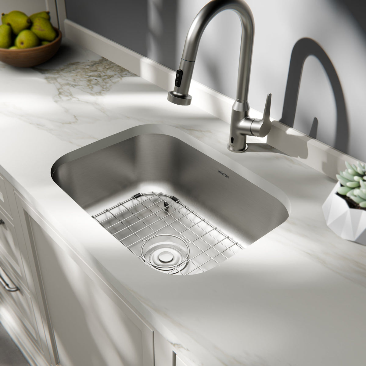 Profile 23" Undermount 18 Gauge Single Bowl Stainless Steel Kitchen Sink with Accessories
