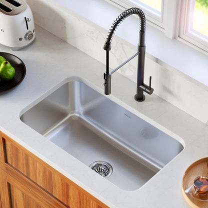 Profile 30" Undermount 16 Gauge Single Bowl Stainless Steel Kitchen Sink with Accessories