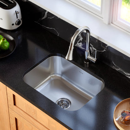 Profile 23" Undermount 16 Gauge Single Bowl Stainless Steel Kitchen Sink with Accessories