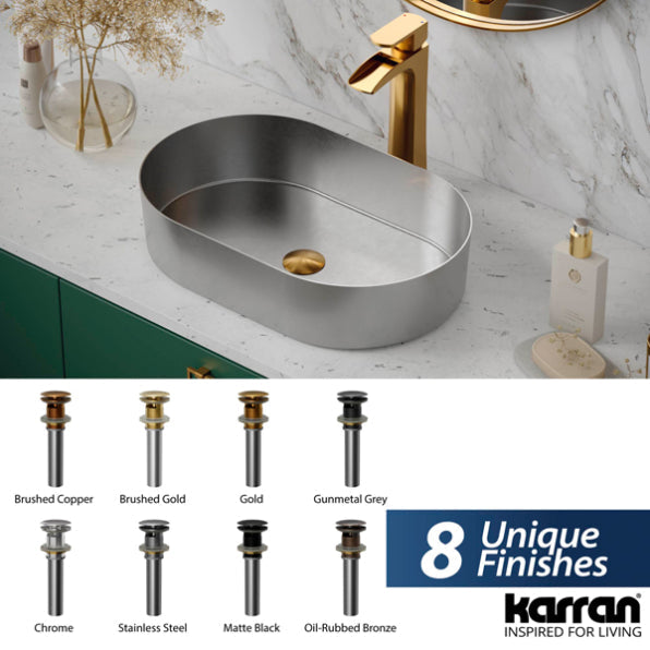 Pop-Up Bathroom Sink Drain with Overflow In Gold