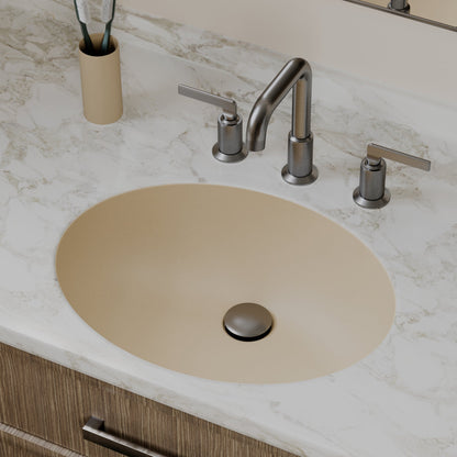 19" Seamless Undermount Quartz Composite Bathroom Sink In Bisque