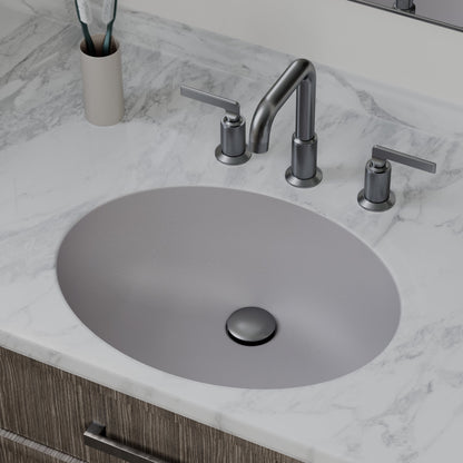 19" Seamless Undermount Quartz Composite Bathroom Sink In Grey