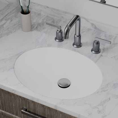 19" Seamless Undermount Quartz Composite Bathroom Sink In White