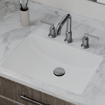 20" Seamless Undermount Quartz Composite Bathroom Sink In White