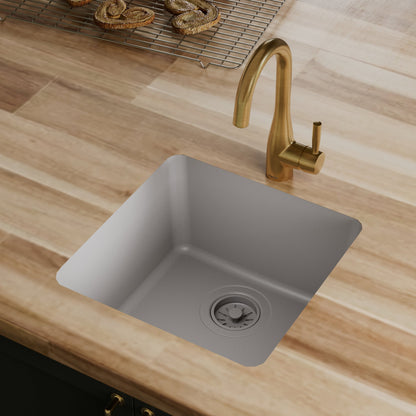 16-5/8" Seamless Undermount Quartz Composite Bar/Prep Sink In Grey
