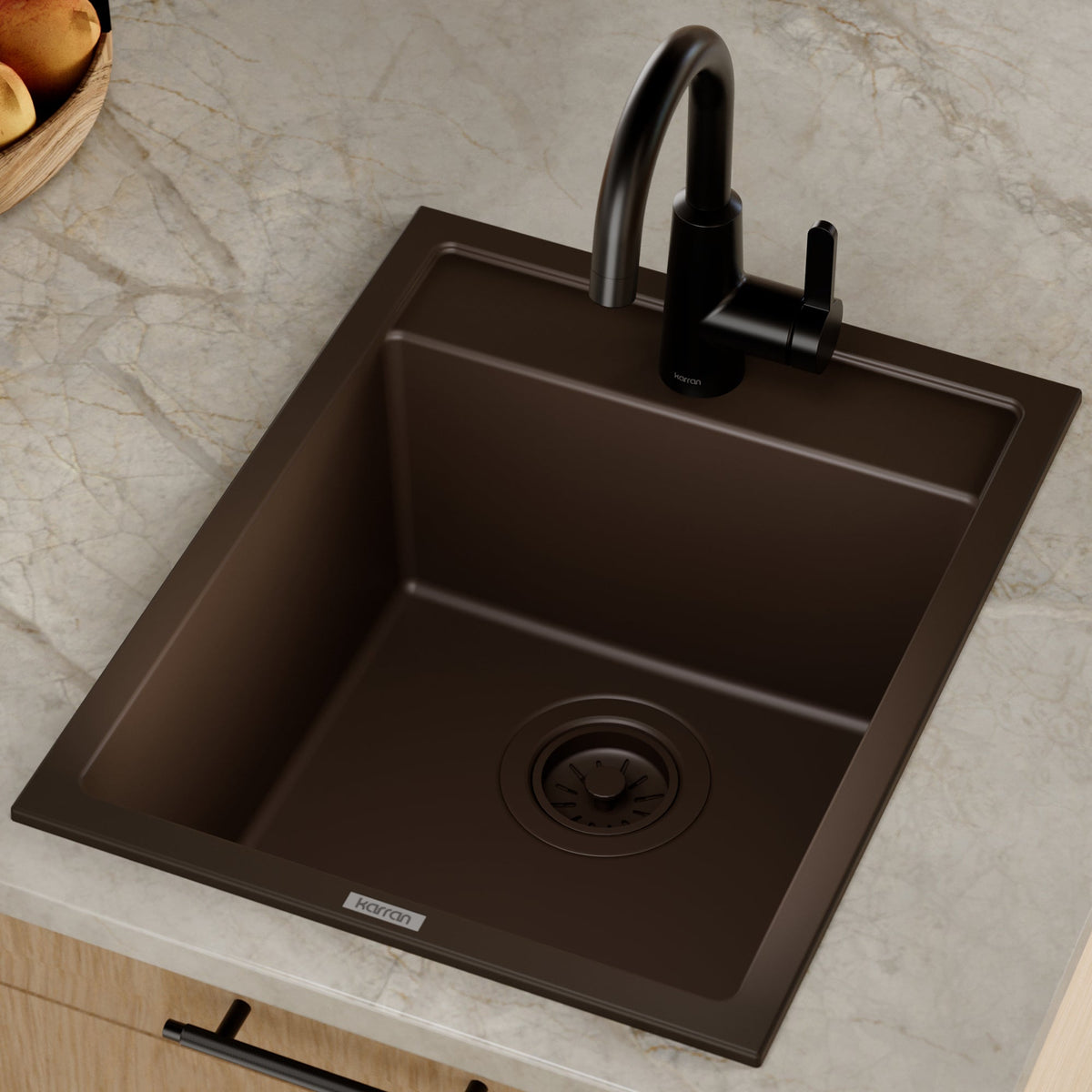 15-3/4" Top Mount Quartz Composite Bar/Prep Sink In Brown