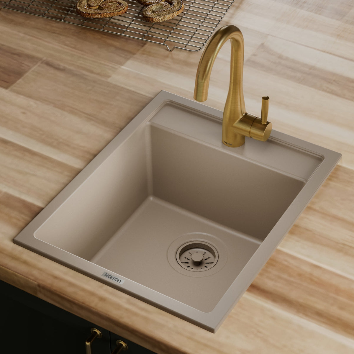 15-3/4" Top Mount Quartz Composite Bar/Prep Sink In Concrete