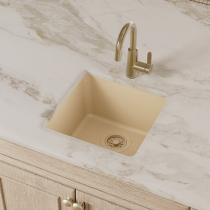16-5/8" Undermount Quartz Composite Bar/Prep Sink In Bisque
