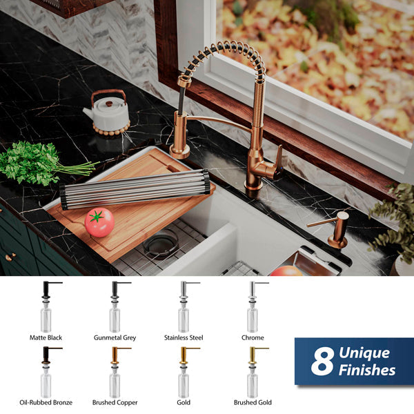 Soap/Lotion Dispenser In Brushed Copper