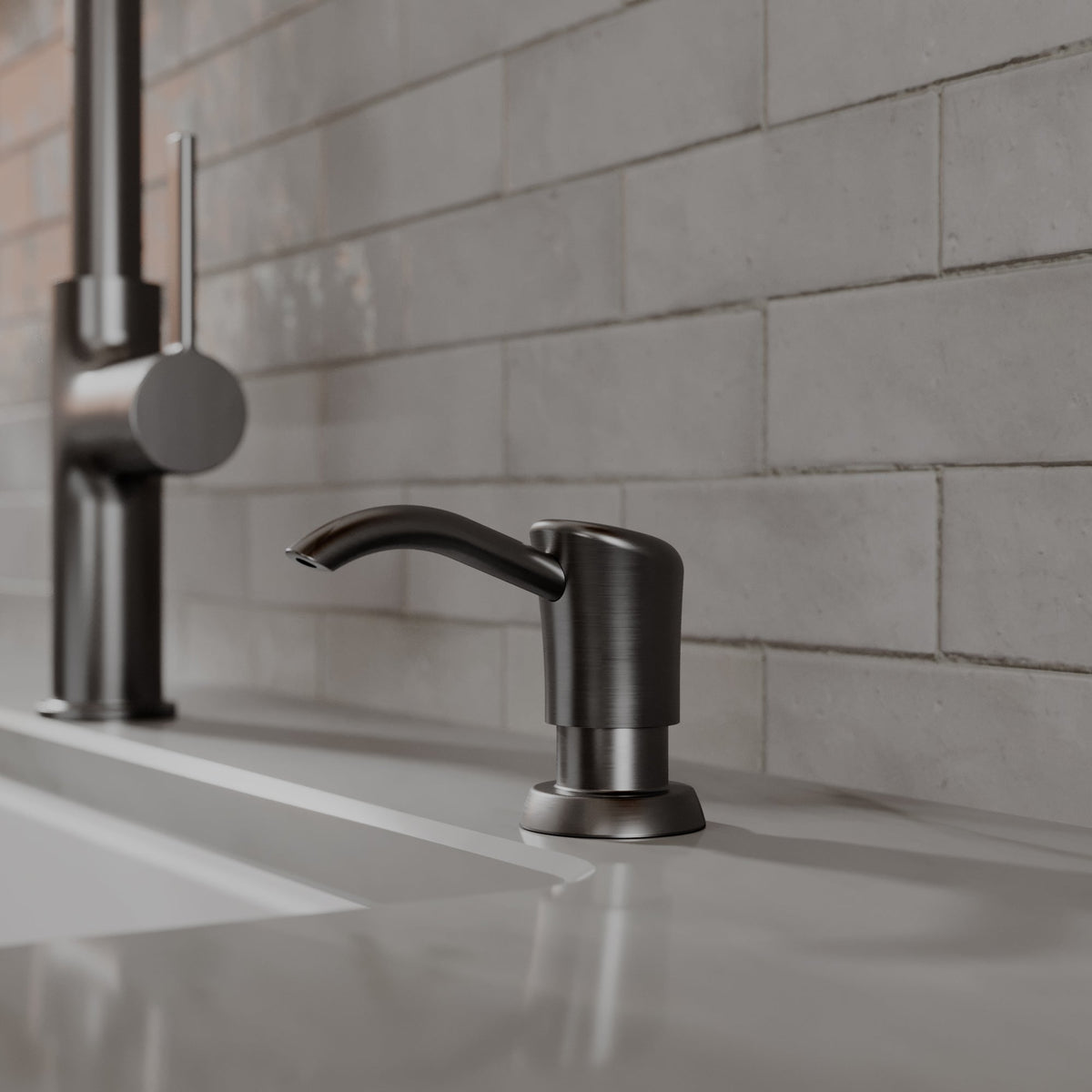 Karran SD45 Soap Dispenser In Spot-Free Gunmetal Grey