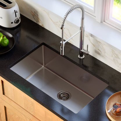 Select 30" Undermount 16 Gauge Single Bowl Stainless Steel Kitchen Sink with Accessories