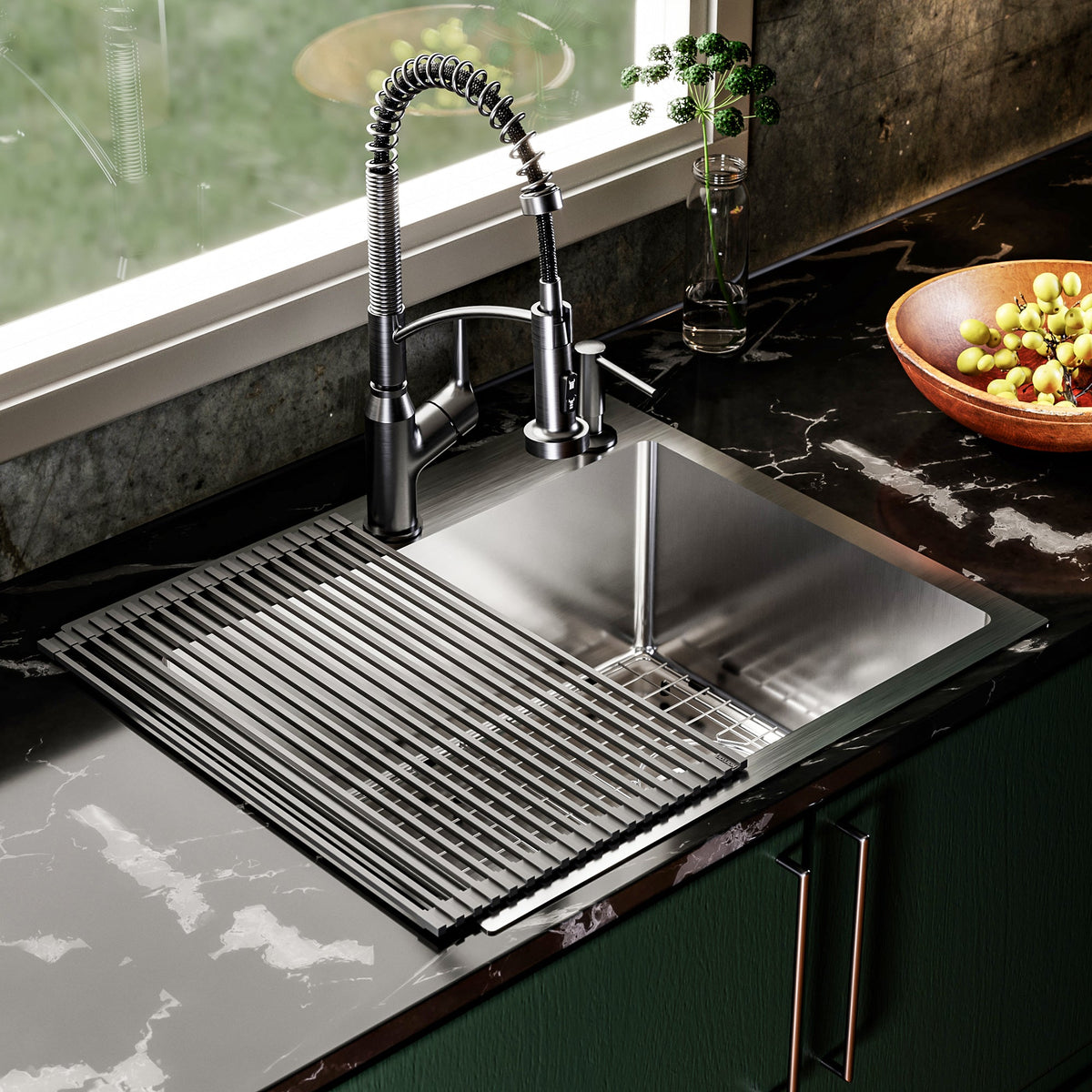 Fusion 25" Top Mount 16 Gauge Single Bowl Stainless Steel Sink with Accessories