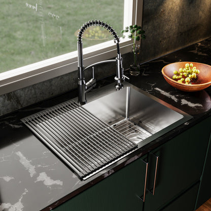 Fusion 28" Top Mount 16 Gauge Single Bowl Stainless Steel Sink with Accessories