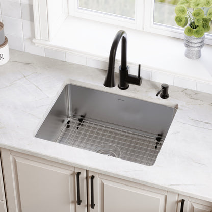 Lansen 24" Undermount 18 Gauge Single Bowl Stainless Steel Sink with Accessories