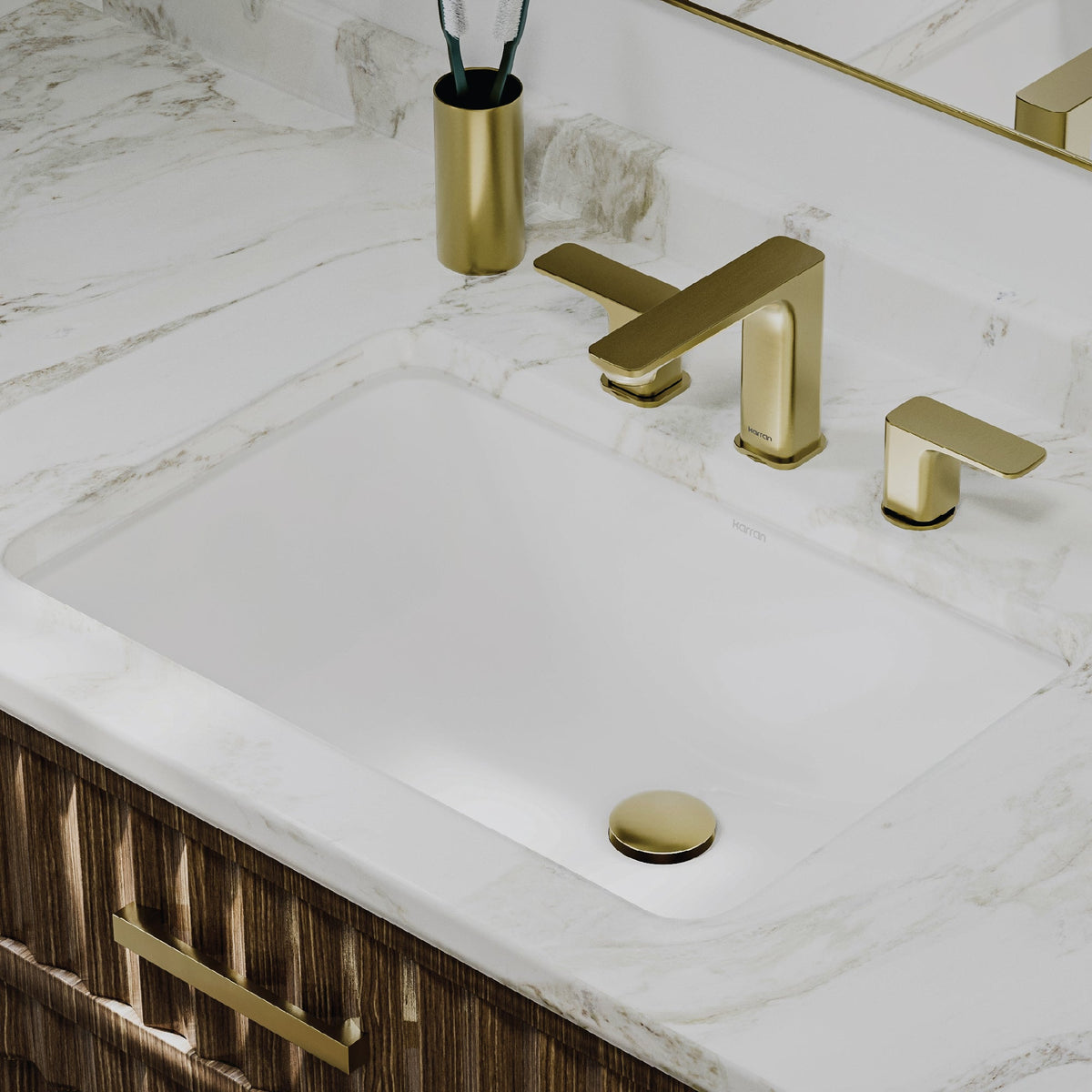 Valera 21" Rectangular Undermount Vitreous China Bathroom Sink In White