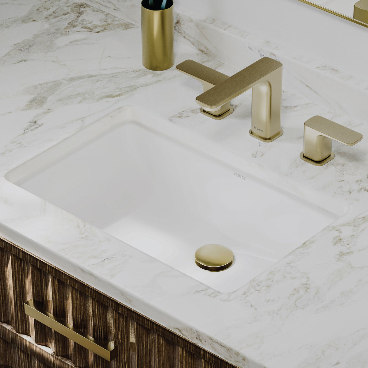 Valera 21" Rectangular Undermount Vitreous China Bathroom Sink In White