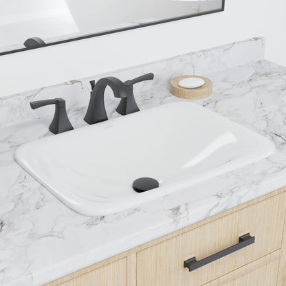 21" Top Mount Vitreous China Bathroom Sink In White