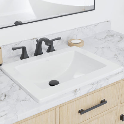 Valera 23" Rectangular Top Mount Vitreous China Bathroom Sink In White