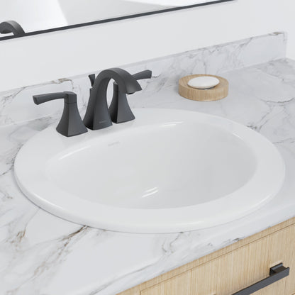 Valera 20" Circular Top Mount Vitreous China Bathroom Sink In White