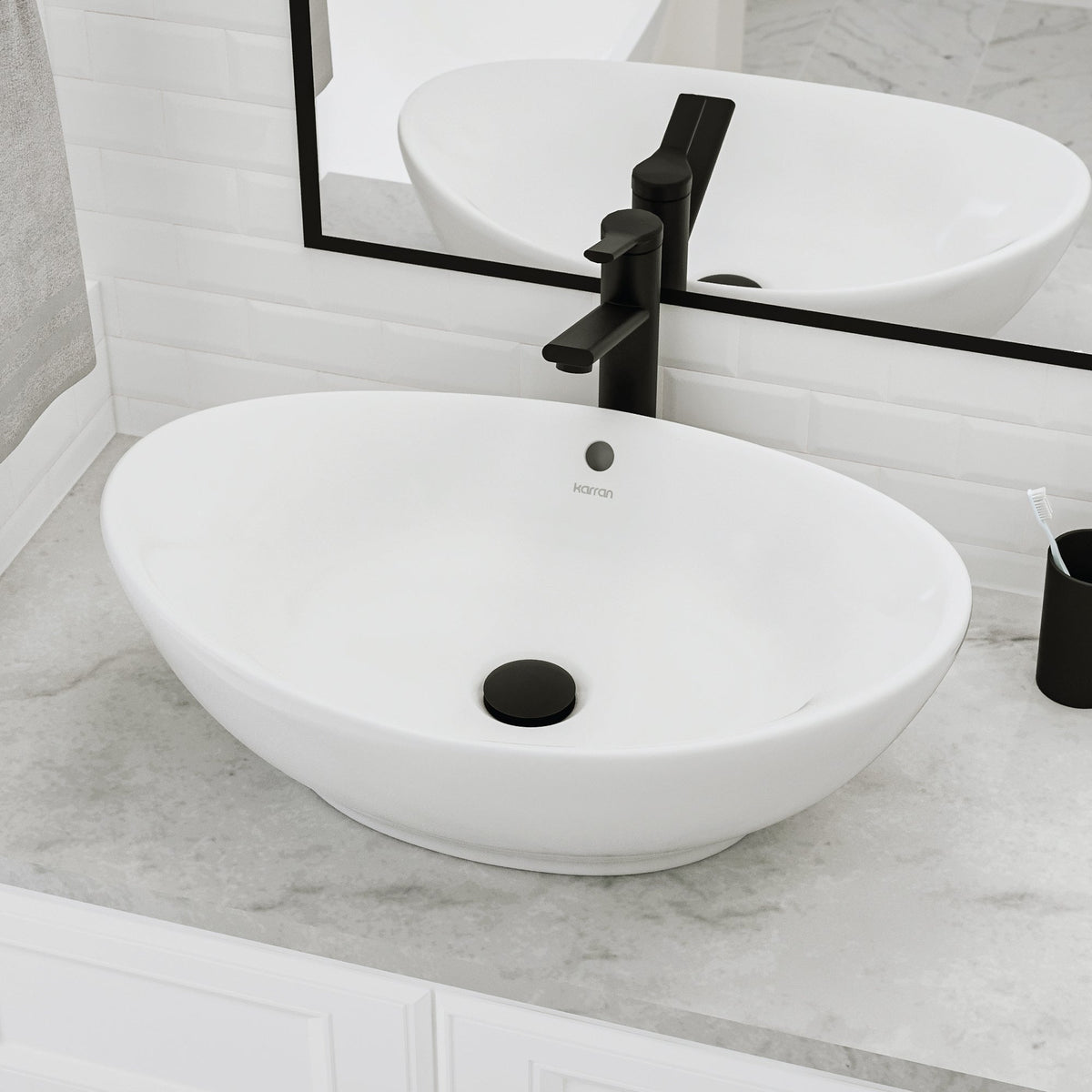 23" Vessel Vitreous China Bathroom Sink In White