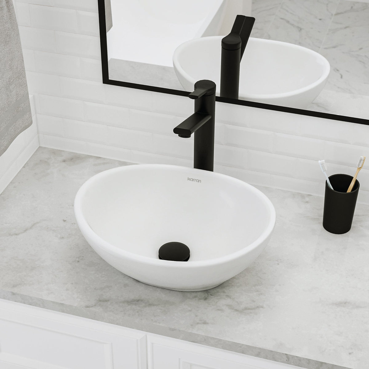 15" Vessel Vitreous China Bathroom Sink In White