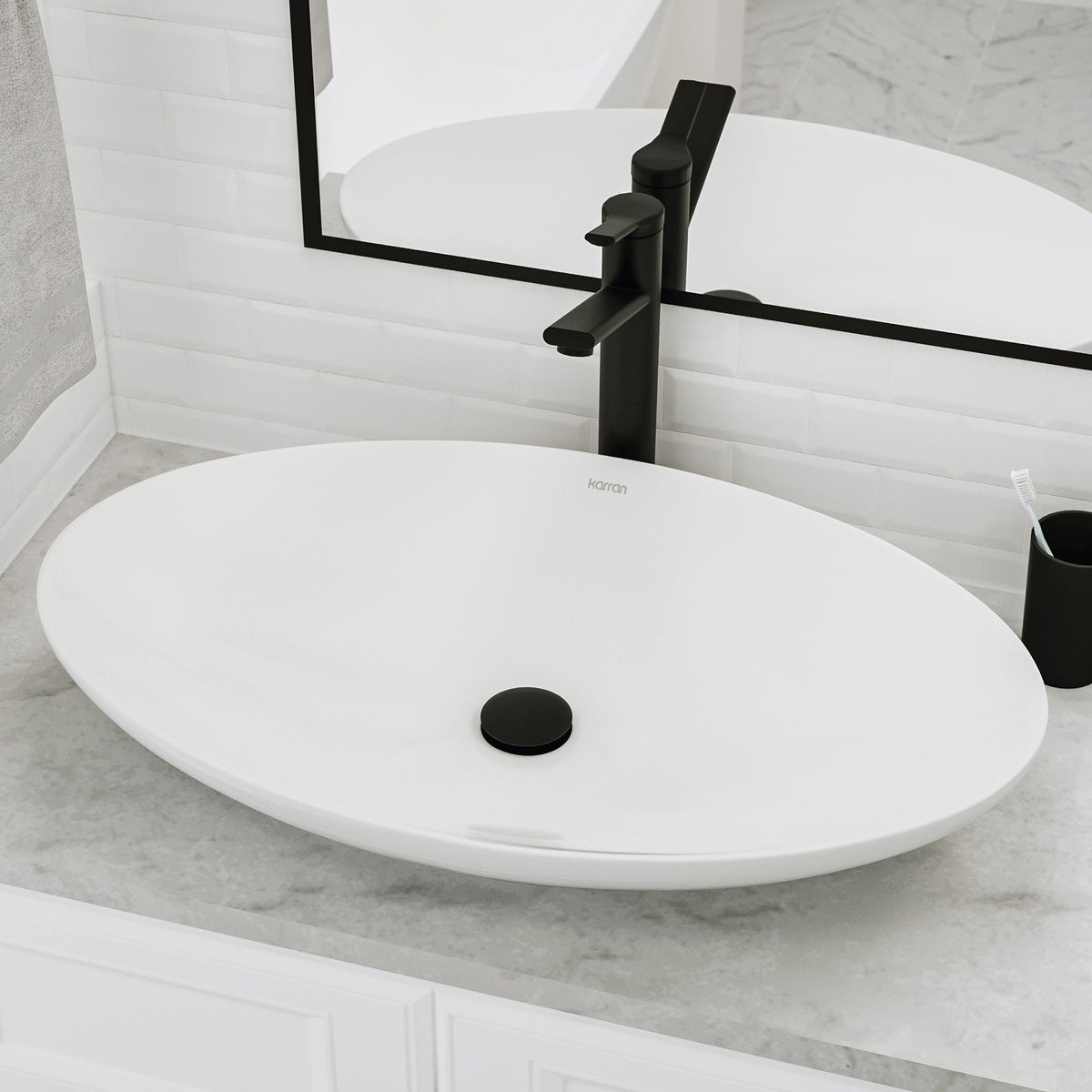 27" Vessel Vitreous China Bathroom Sink In White