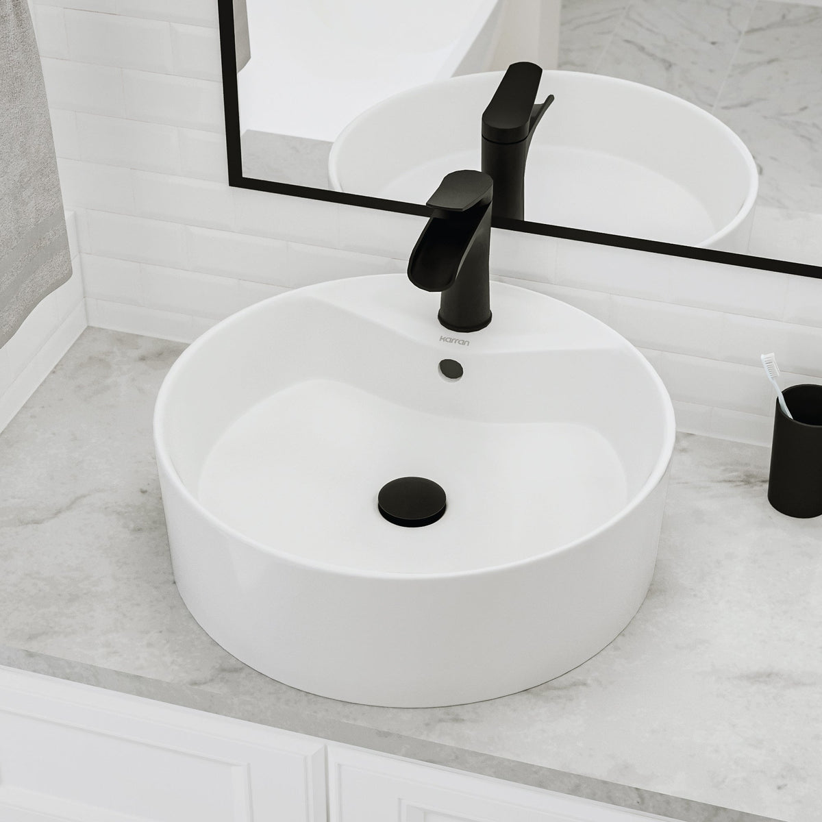 18" Vessel Vitreous China Bathroom Sink In White