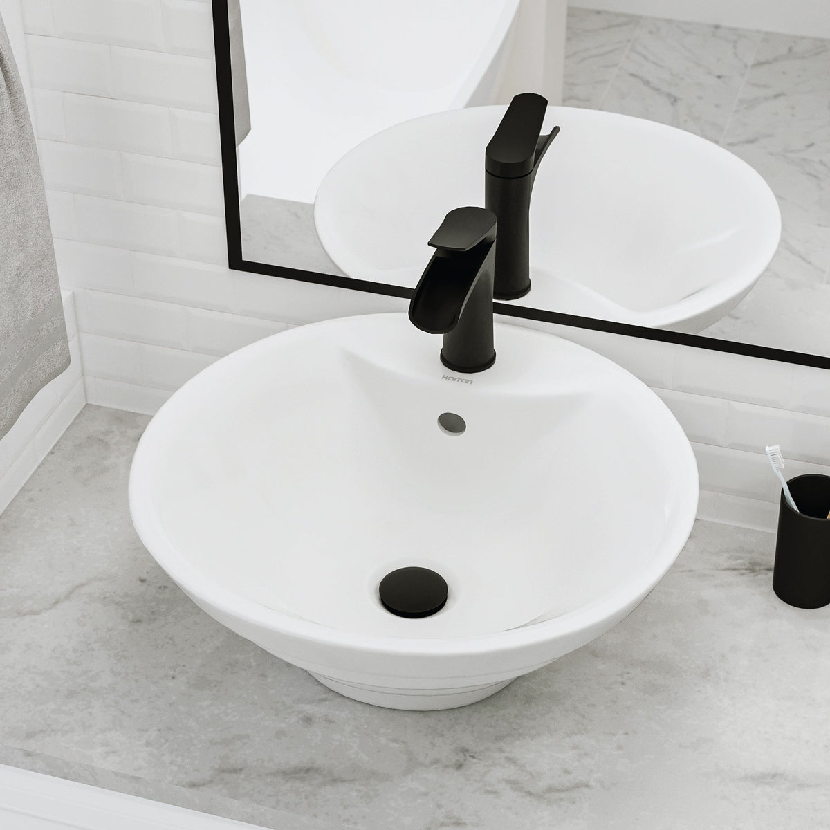 18" Vessel Vitreous China Bathroom Sink In White