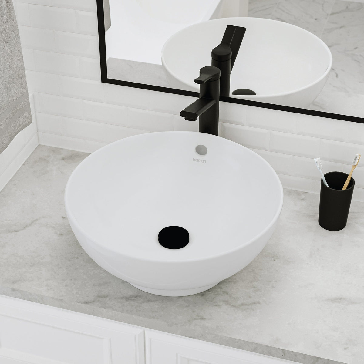 16" Vessel Vitreous China Bathroom Sink In White