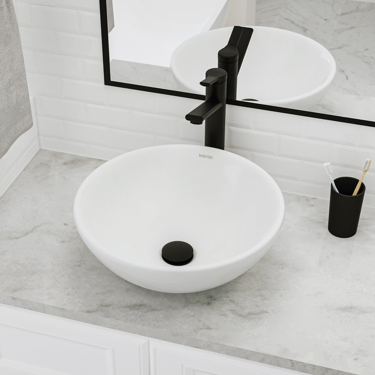 15" Vessel Vitreous China Bathroom Sink In White