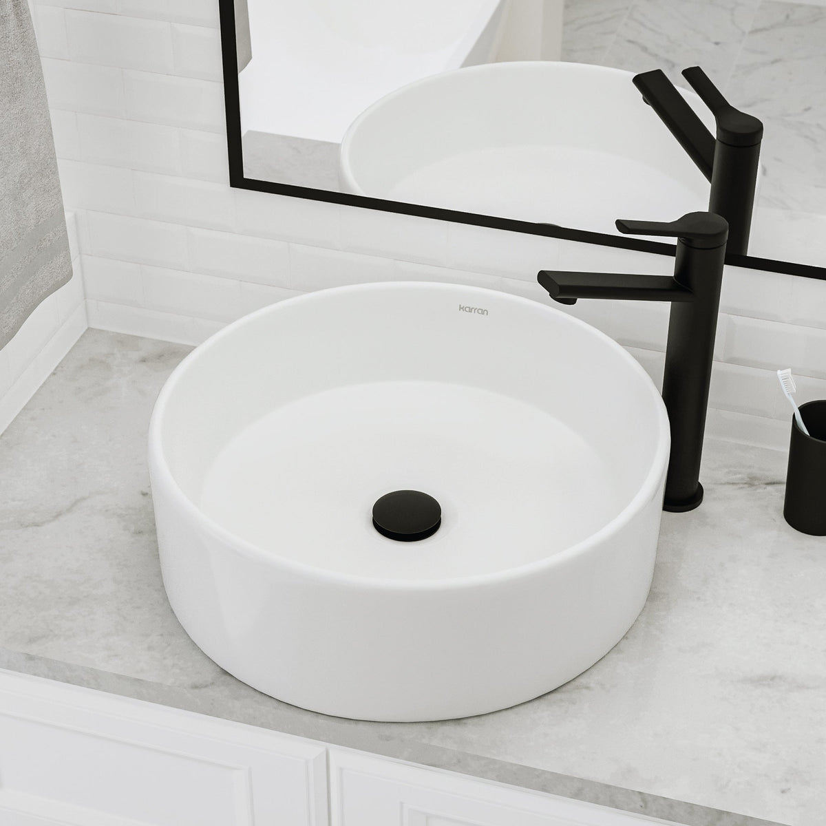 18" Vessel Vitreous China Bathroom Sink In White