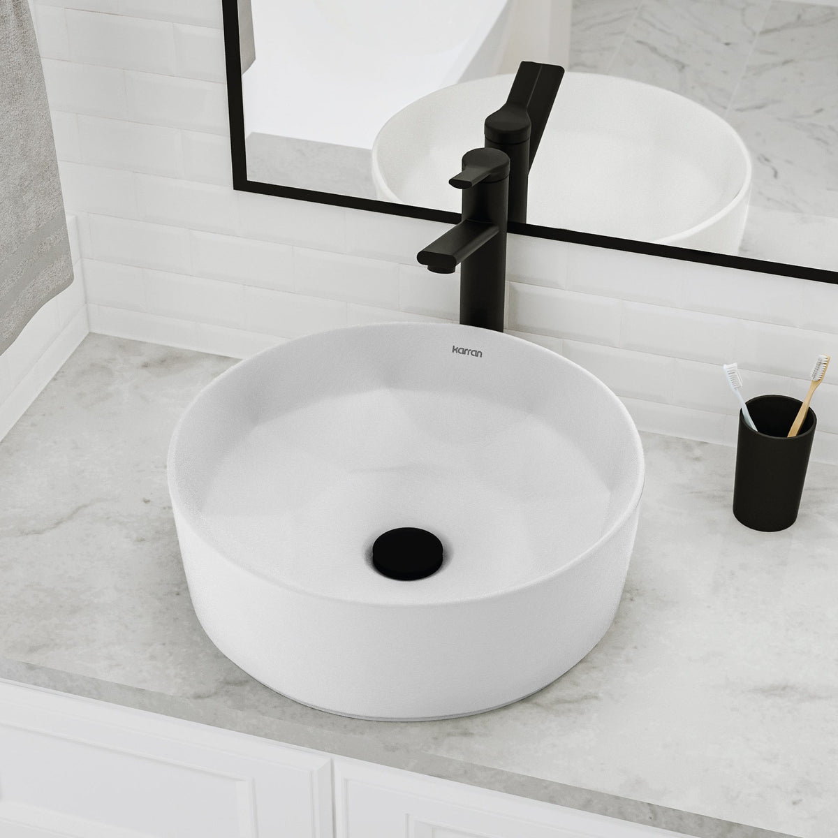 16" Vessel Vitreous China Bathroom Sink In White