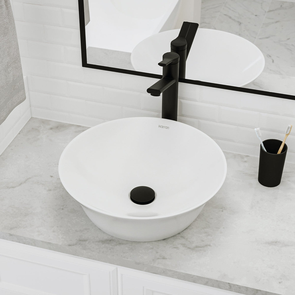 16" Vessel Vitreous China Bathroom Sink In White
