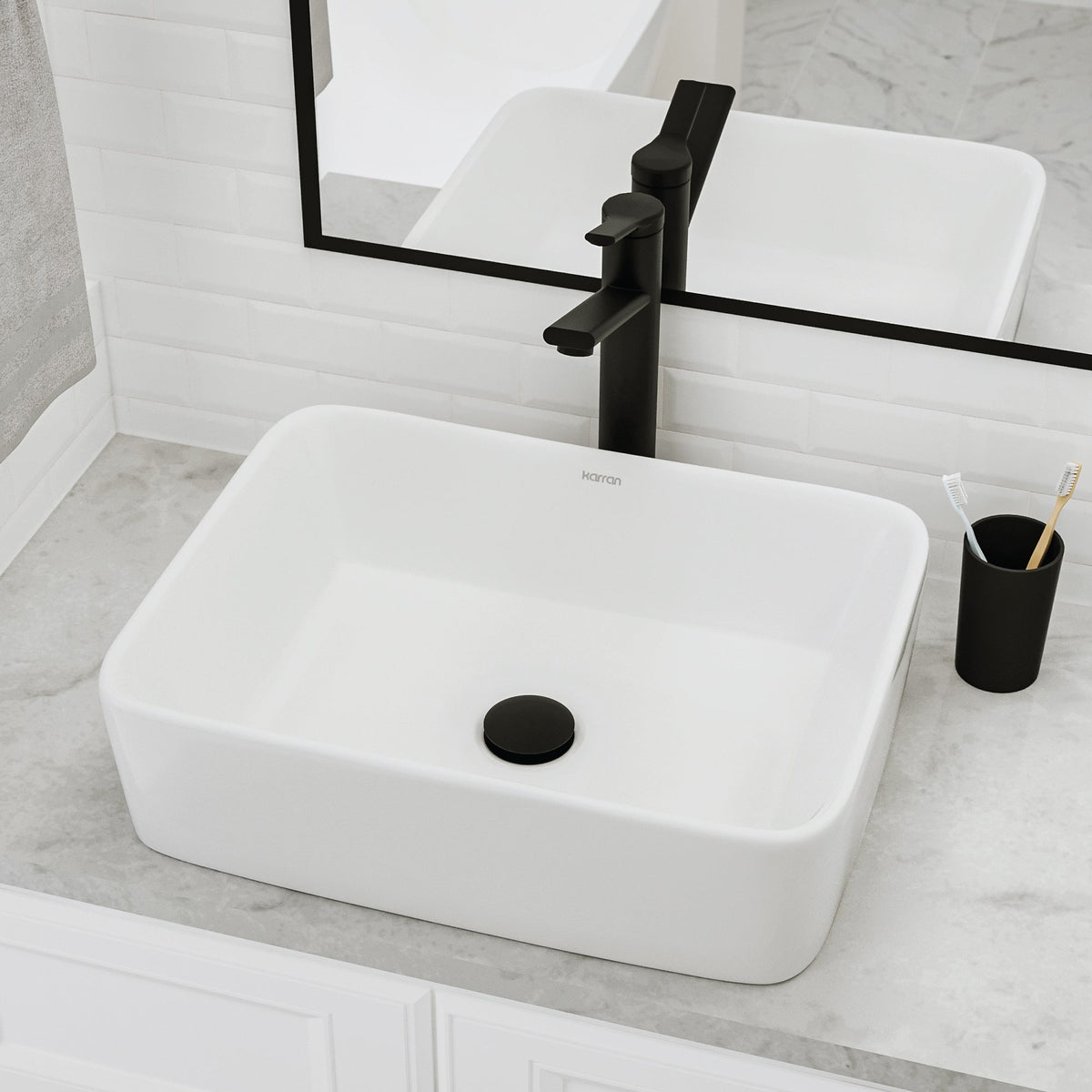 18" Vessel Vitreous China Bathroom Sink In White