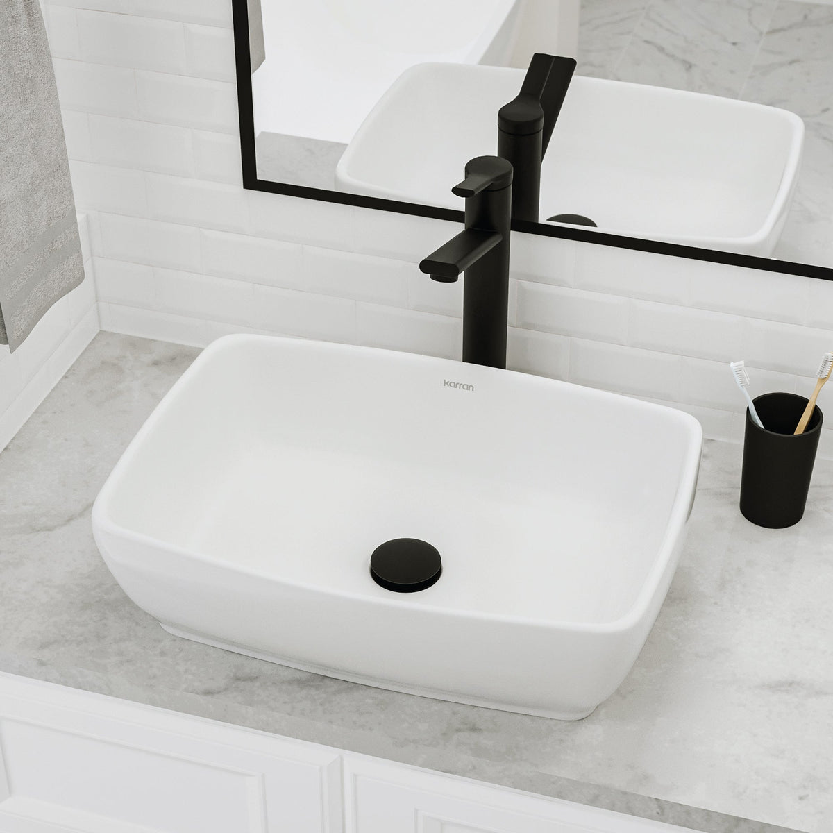 19" Vessel Vitreous China Bathroom Sink In White
